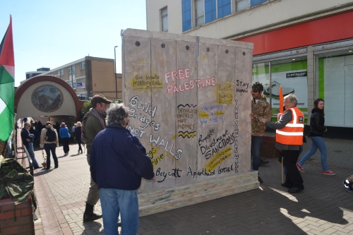 Apartheid wall in Hastings Town Centre